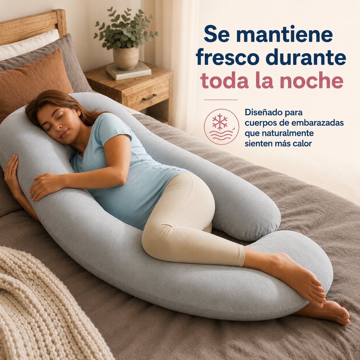 Almohada de Embarazo en Forma de U para Dormir Mejor